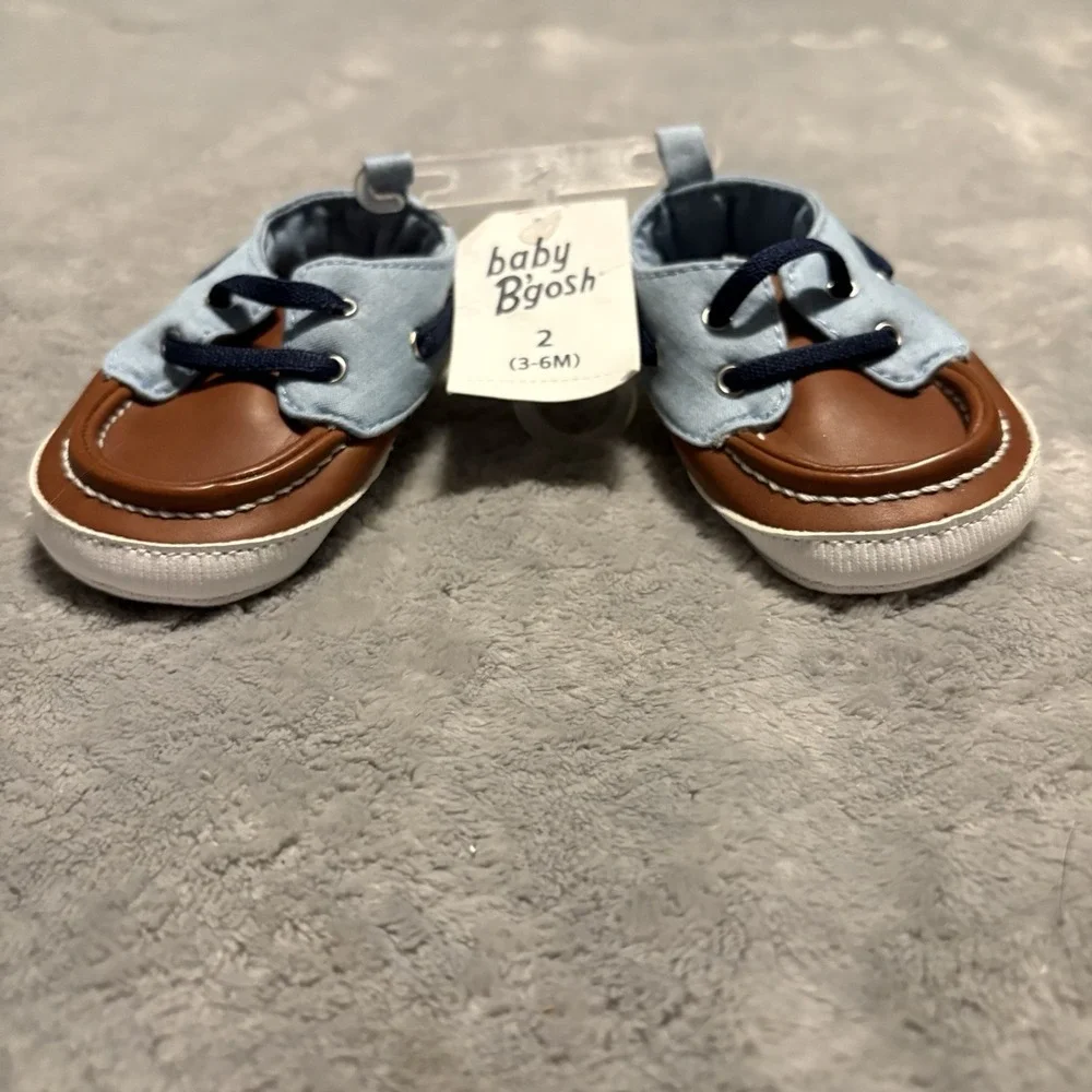 Baby Bgosh Blue and Brown Slip On Shoe Size 2 (3-6 Months) New